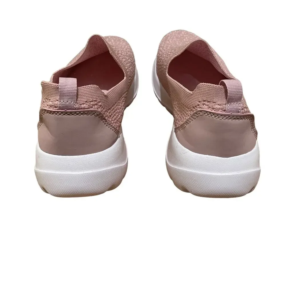 Athletic Works Knit Slip On Sneakers Soft Pink Walking Comfort Women’s Size 8.5
